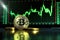 Bitcoin\\\'s Crypto Exploring the Green Graph on Computer Screen for Currency Trading, created with Generative AI