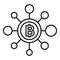 Bitcoin scheme icon outline vector. Graph currency
