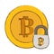 bitcoin, secure golden money symbol