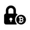 Bitcoin security icon / black color