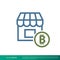 Bitcoin Shop, Store Icon Vector Logo Template Illustration Design. Vector EPS 10