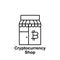 Bitcoin shop store outline icon. Element of bitcoin illustration icons. Signs and symbols can be used for web, logo, mobile app,