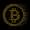 Bitcoin Sign with abstract gold one and zero digital text on black background vector design