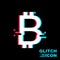 Bitcoin sign in glitch style