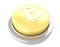 Bitcoin sign on gold push button. 3d illustration. Isolated background