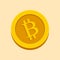 Bitcoin sign icon isolated on background. Internet money. Crypto currency symbol and coin image. Blockchain based secure