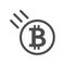 Bitcoin sign icon - price go down and falling