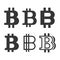 Bitcoin Sign Icons Set. Vector