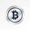 Bitcoin sign. Isolated vector illustration. Blockchain technology, crypto currency symbol. Virtual money icon for business,