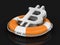 Bitcoin sign on lifebuoy