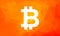 Bitcoin sign on low poly orange background. Cryptocurrency symbol digital