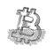 Bitcoin sinking symbol design in black