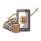 Bitcoin smartphone banknote dollar cryptocurrency transaction digital money