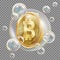 Bitcoin In Soap Bubble Vector. Investment Risk. Bitcoin Crash Digital Money. Crypto Currency Market. Realistic Isolated