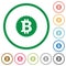 Bitcoin sticker outlined flat icons