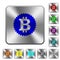 Bitcoin sticker rounded square steel buttons