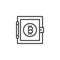 Bitcoin strong box outline icon