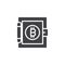 Bitcoin strong box vector icon