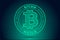 Bitcoin symbol cryptocurrency abstract green background - vector