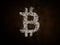 Bitcoin symbol explosion, bitcoin price drops,price go down concept, crypt o currency illustration isolated on dark background