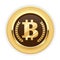 Bitcoin symbol on gold medal - cryptocurrency icon