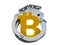 Bitcoin symbol with handcuffs