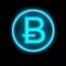 Bitcoin symbol neon on black