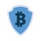 bitcoin symbol in shield cyber money technology icons