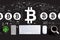 Bitcoin theme with a computer keyboard