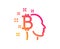 Bitcoin think icon. Cryptocurrency head sign. Vector