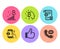 Bitcoin think, Like and Bitcoin graph icons set. Settings blueprint, Call center and 24h service signs. Vector