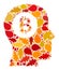 Bitcoin Thinking Autumn Mosaic Icon with Fall Leaves