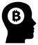 Bitcoin Thinking Flat Icon Raster