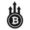 Bitcoin trade grow icon, simple style