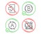 Bitcoin, User info and Login icons set. Seo statistics sign. Cryptocurrency coin, Update profile, Sign in. Vector