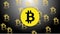 Bitcoin Vector Black Yellow Money