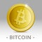 Bitcoin vector icon as golden coin