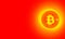 Bitcoin virtual digital crypto currency banner template. Bitcoin coin in the center of a bright sunny circular pattern.