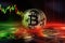 Bitcoin volatility with red and green lights