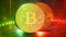 Bitcoin volatility with red and green lights