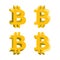 Bitcoin volume logo, icons with different sides