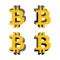 Bitcoin volume logo, icons with different sides