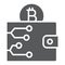 Bitcoin wallet glyph icon, money and finance