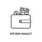 bitcoin wallet icon with name. Element of crypto currency for mobile concept and web apps. Thin line bitcoin wallet icon can be