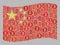 Bitcoin Waving China Flag - Mosaic of Bitcoin Currency Icons