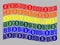 Bitcoin Waving LGBT Flag - Collage of Bitcoin Currency Symbols