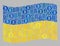 Bitcoin Waving Ukraine Flag - Mosaic of Bitcoin Currency Icons
