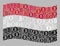 Bitcoin Waving Yemen Flag - Mosaic of Bitcoin Currency Icons