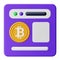 Bitcoin website 3d rendering isometric icon.