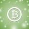 Bitcoin white icon on green background. Bit coin concept.
